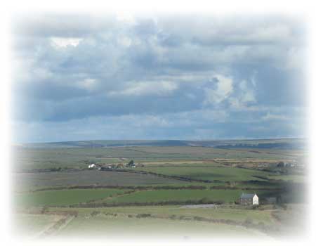View of countryside around St Mawgan in Pydar