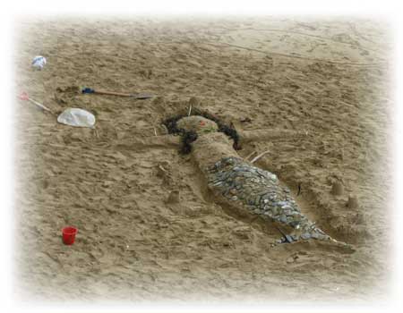 Mermaid Sand Sculpture at Mawgan Porth
